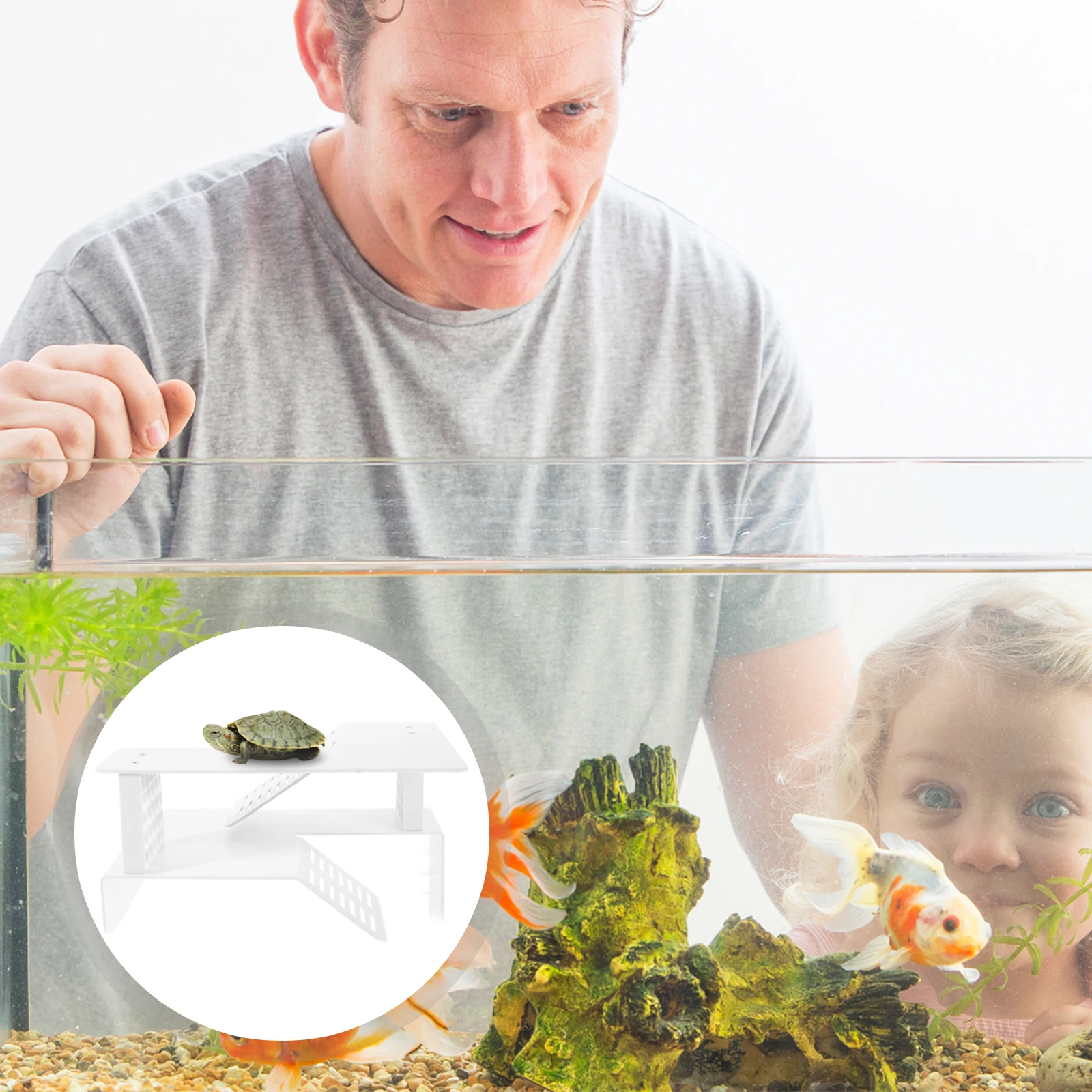 

Turtle Basking Platform Tortoise Resting Terrace Plastic Reptile Habitat Fish Tank Accessory Wide Flat Surface Shell