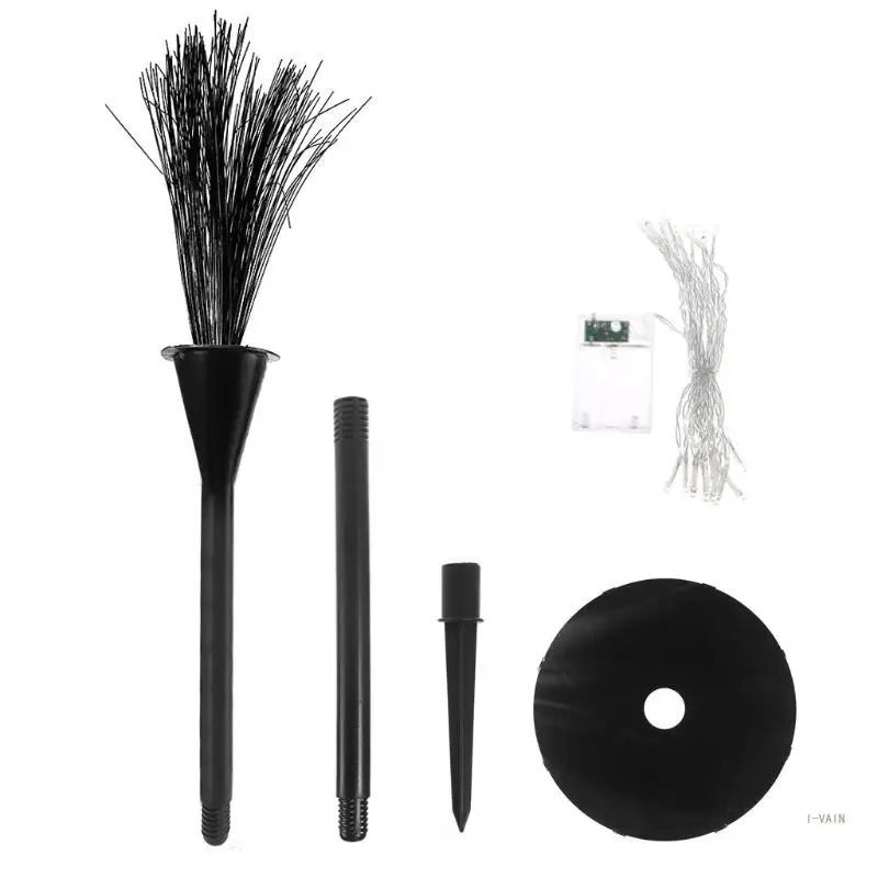 M5TC Pre-lit Halloween Witches Brooms Light Halloween Venue Decoration Props Outdoor Garden Party Decor