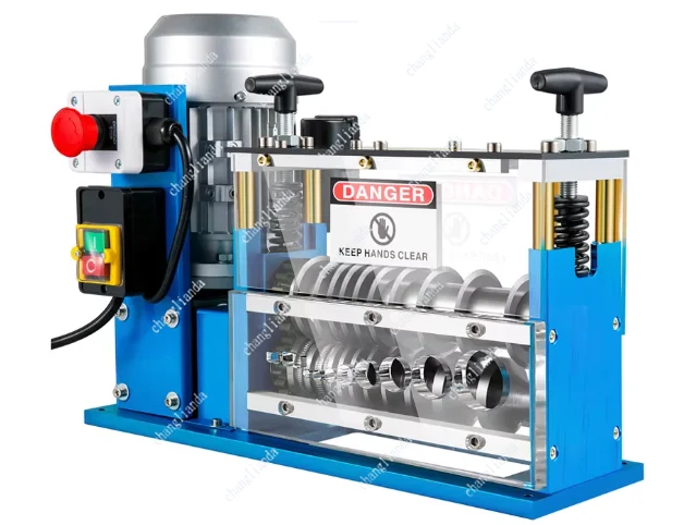 Electric Wire Stripping Machine Cable Stripper 1.5-38mm 11 Channels Acrylic+Aluminum W/Blade for Scrap Copper Recycling