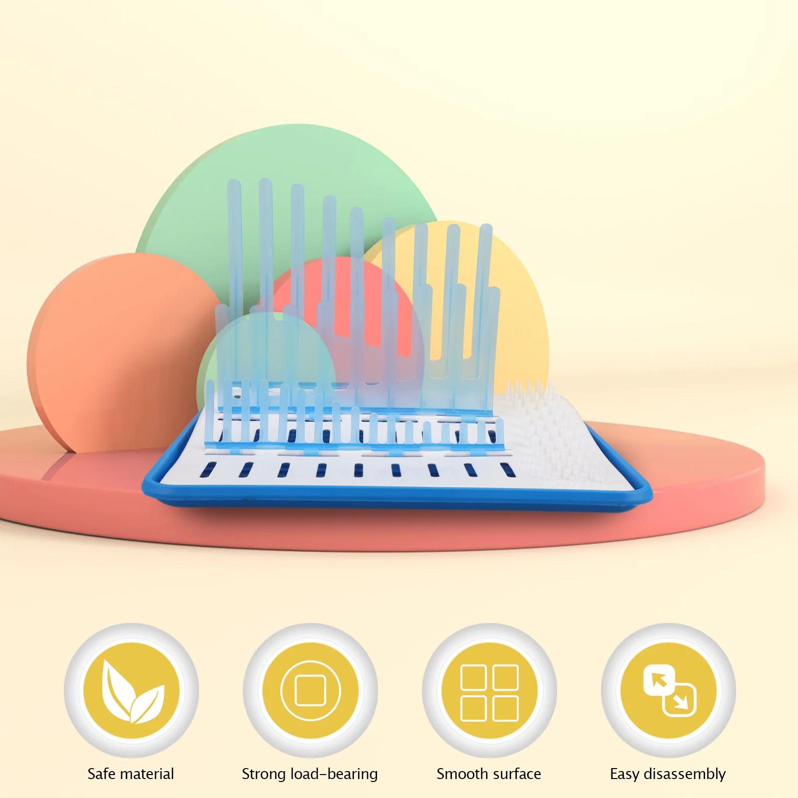 رف تجفيف الزجاجات، حامل تجفيف زجاجات الأطفال بتصميم تصريف عمودي، تشطيب ناعم مناسب لغرفة الأطفال والمطبخ وسهل الحمل أثناء السفر