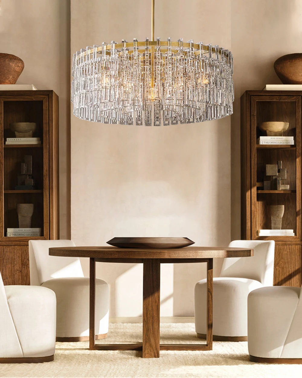 American Rectangular Crystal Brass Chrome E14 LED Chandelier