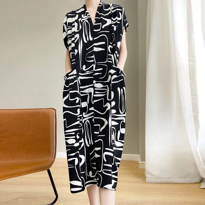 

Short Sleeve Belt Water Ripple SL8038 Acetic Acid summer women beach dress LOOSE FIT vestido feminino