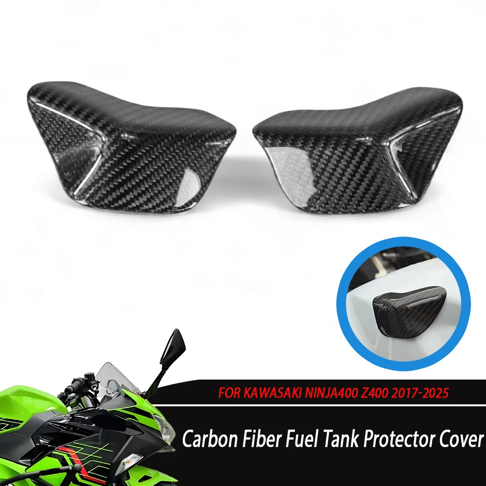 

High Quality Motorcycle Accessories 100% Carbon Fiber Fuel Tank Protector For KAWASAKI Z400 NINJA400 Ninja 400 2017-2025