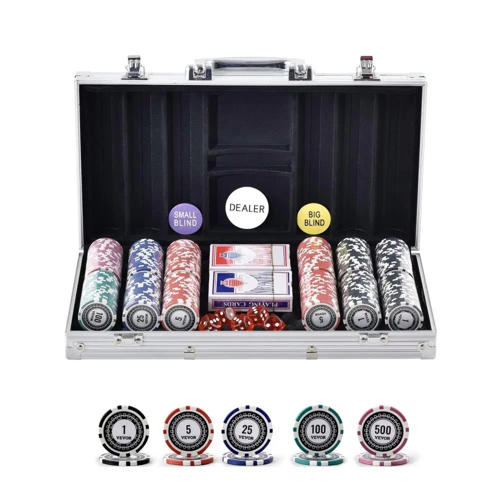 

300 Piece Custom Casino-Quality Poker Chip Set for Home Gaming and Entertainment