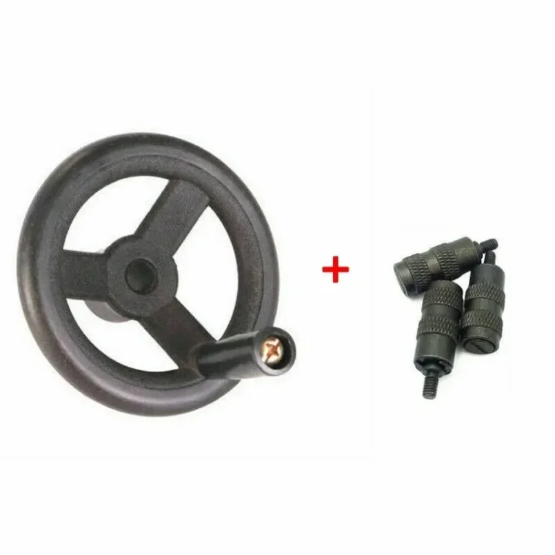 

1Set High Quality Milling Machine Fine Feed Black Plastic Hand Wheel & 3X Feed Reverse Knob B125+126 Mill