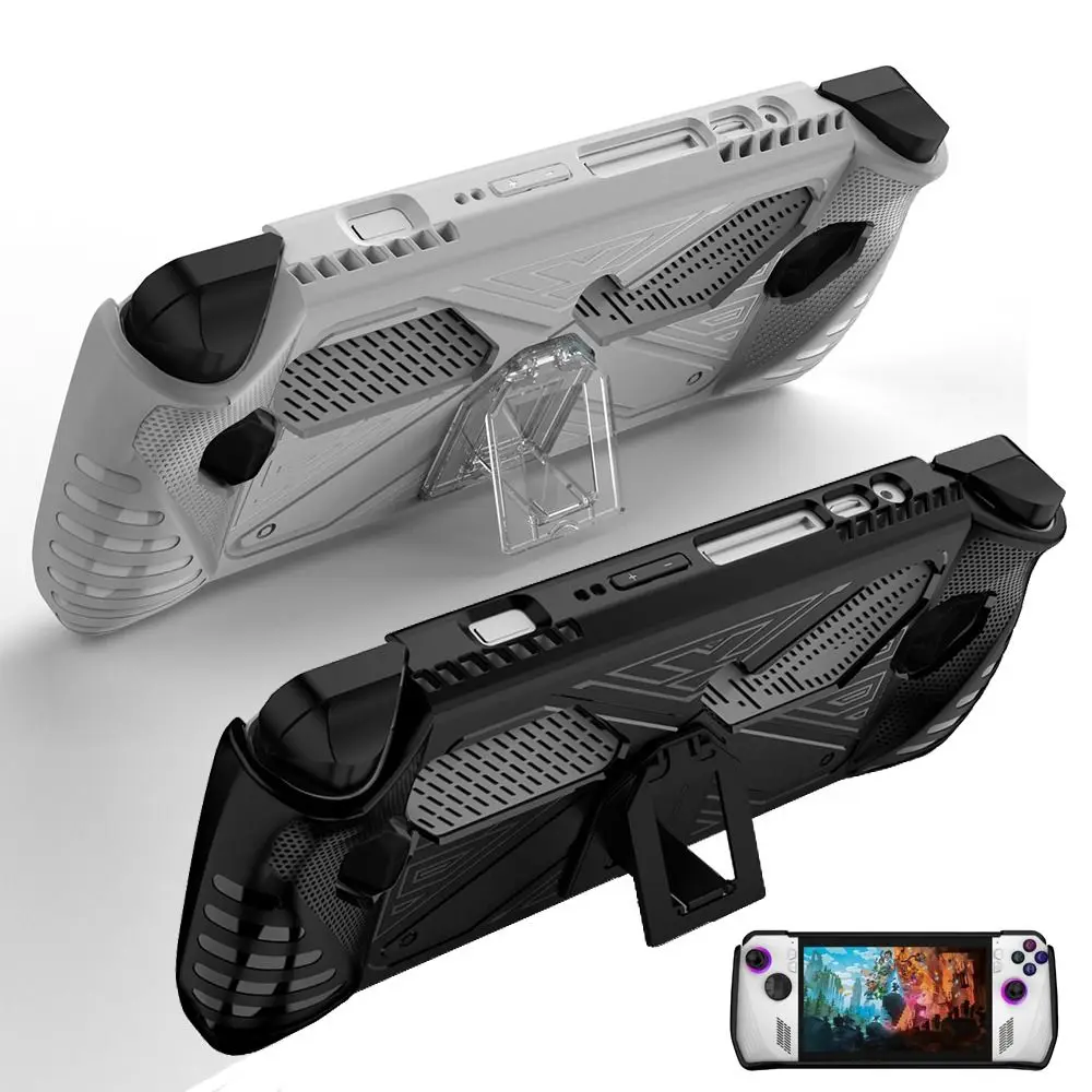 Étui de protection avec béquille, coque arrière souple en silicone, protection intégrale, design de support pour ASUS ROG Ally