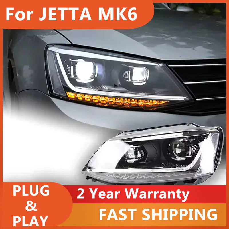 

Car Accessories for VW JETTA MK6 Head Light 2011 2012 2013 2014-2017 JETTA Headlight DRL Turn Signal High Beam Projector Lens