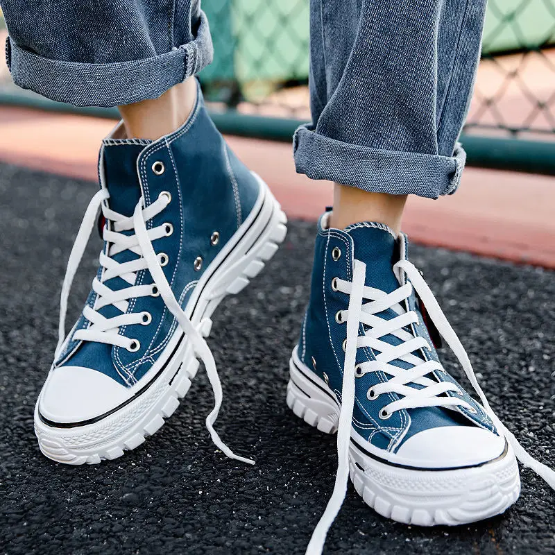 

Brand Casual Lace-up Boys Canvas Sneakers High Top Men's Sport shoes Espadrilles Vulcan Shoes Male's Ankle Boots