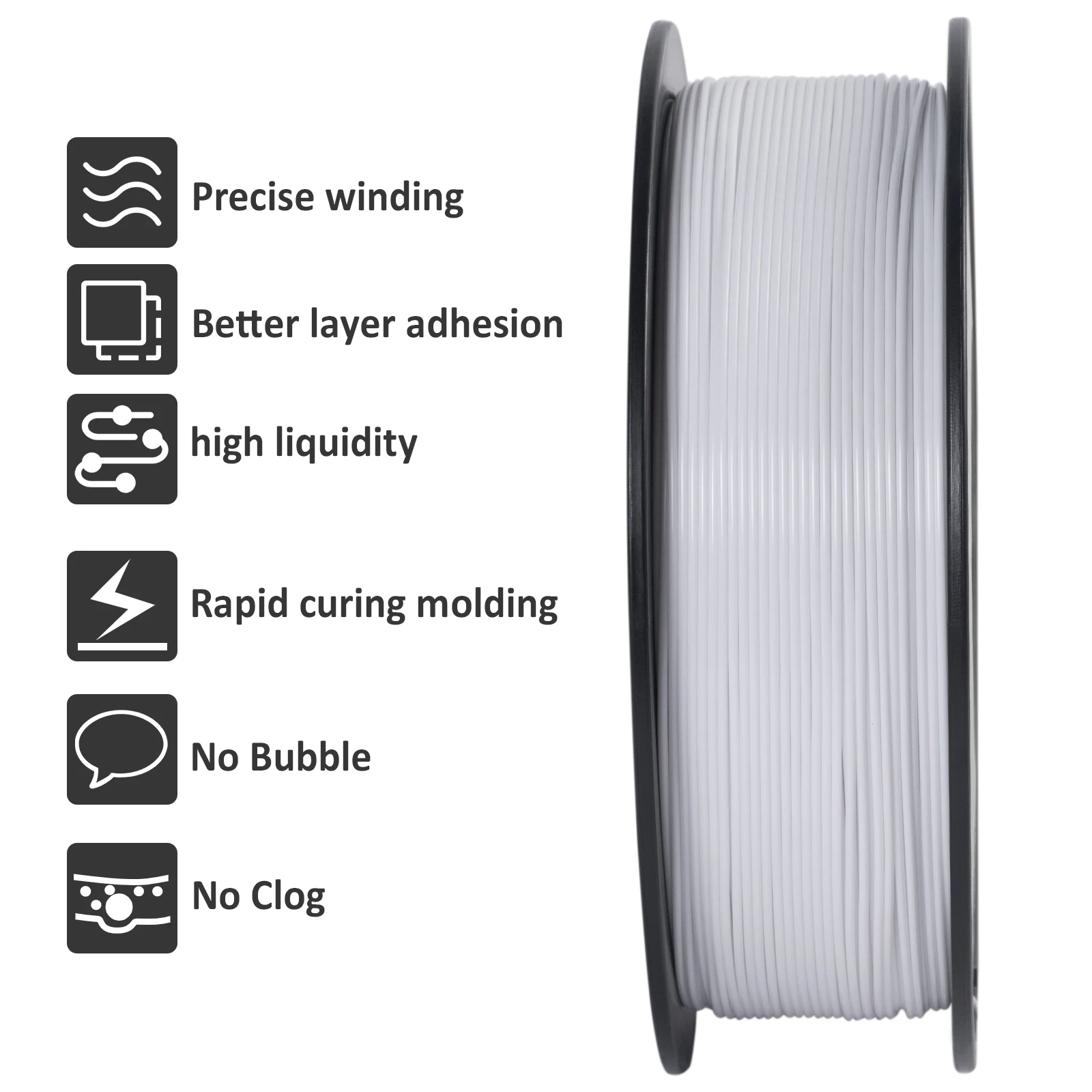 Filamento PLA de alta velocidad GEEETECH 1,75 mm 1 kg 1 carrete, curado rápido, mejor líquidoidad, filamento de impresión 3D de alta velocidad HS-PLA