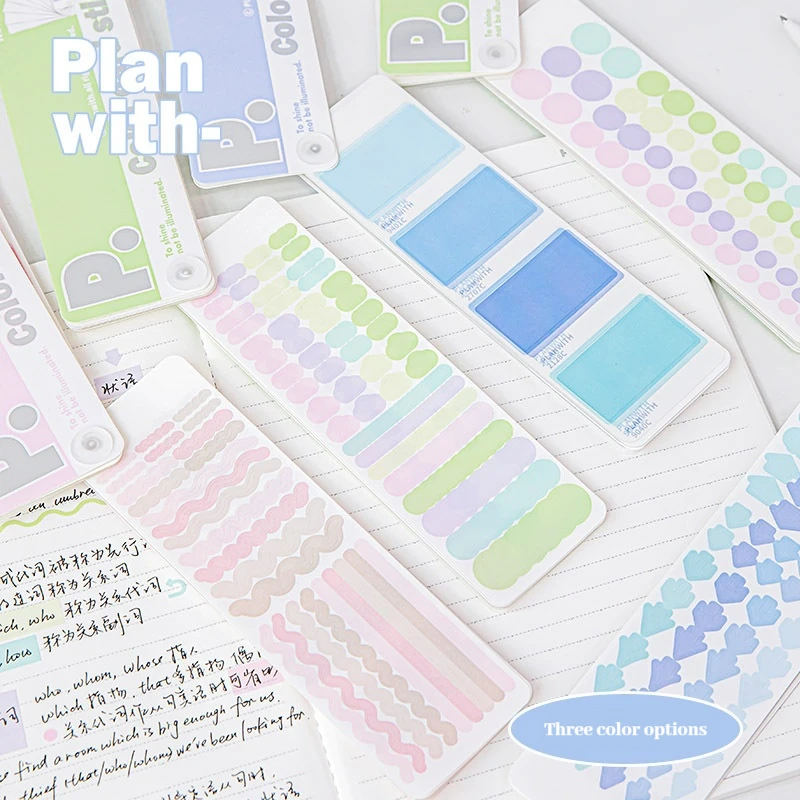 

Rotatable 3 Colors Card Tabs Pet Reusable Stickers Durable Planner Index For School Supplies Students Page Markers Bookmarks