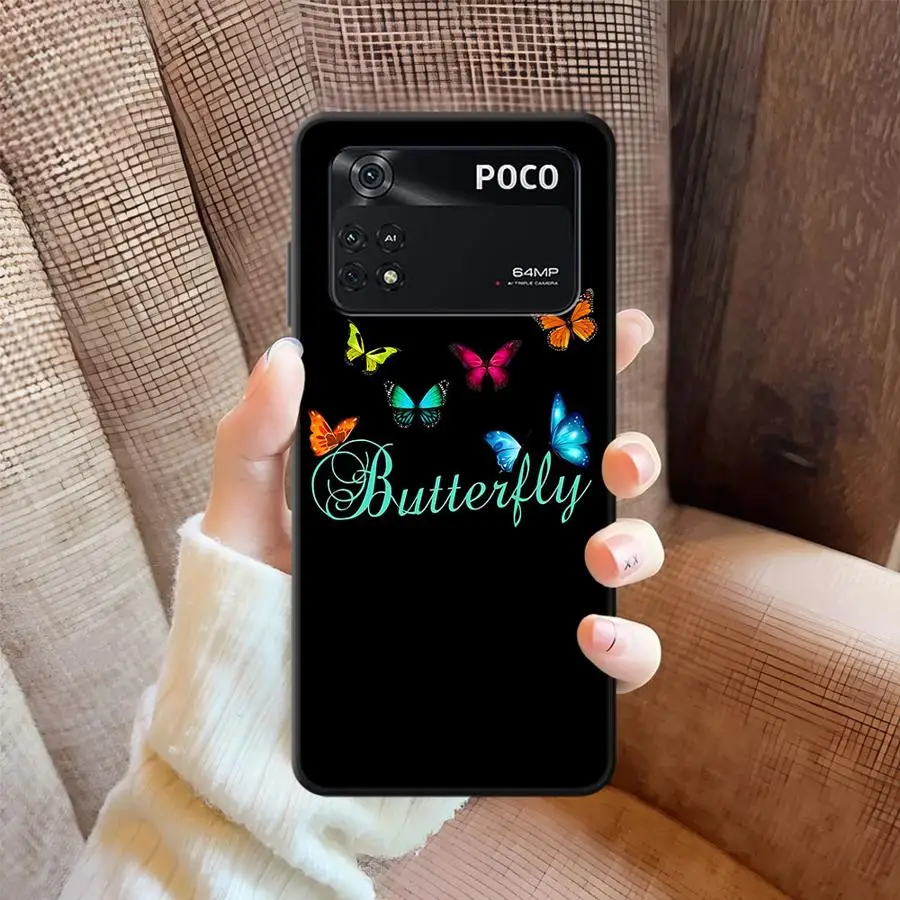 

Soft Back Phone Cover Case for Xiaomi Poco M3 M4 Pro F3 F4 F5 C50 C65 M5 X3 X4 X5 C51 Beautiful Butterfly