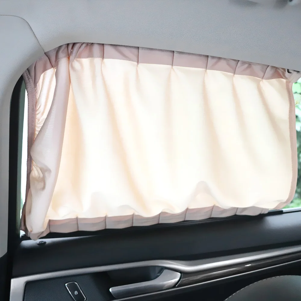 Aluminum Alloy Car Curtain Sun Visor Blinds Cover Universal Car Side Window Sunshade Curtains Auto Windows Curtain 2pcs/Set