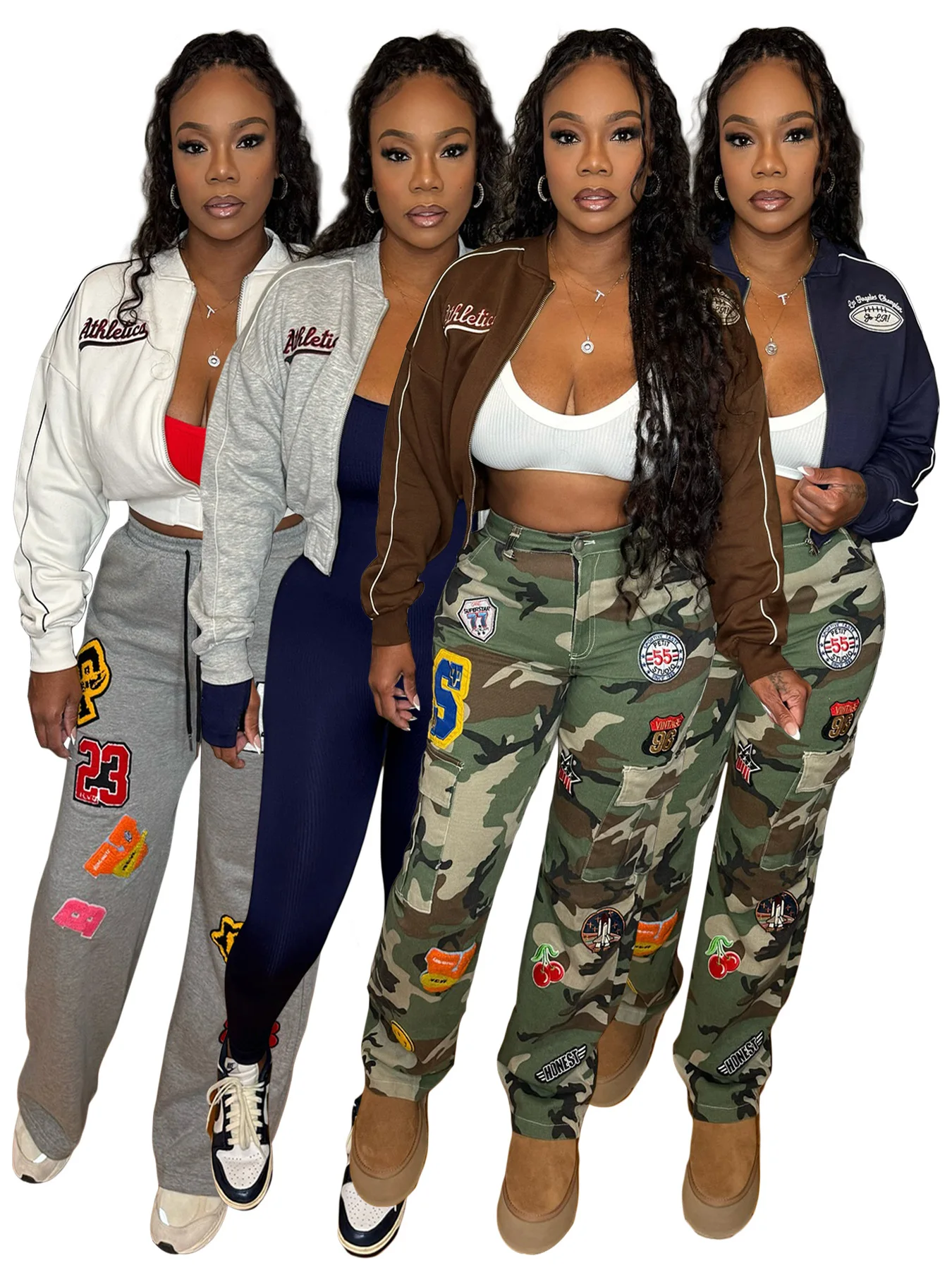 

Женская куртка, зимняя модная флисовая толстая толстовка с длинными рукавами и вышивкой, укороченная куртка, женская повседневная спортивная бейсбольная куртка, пальто