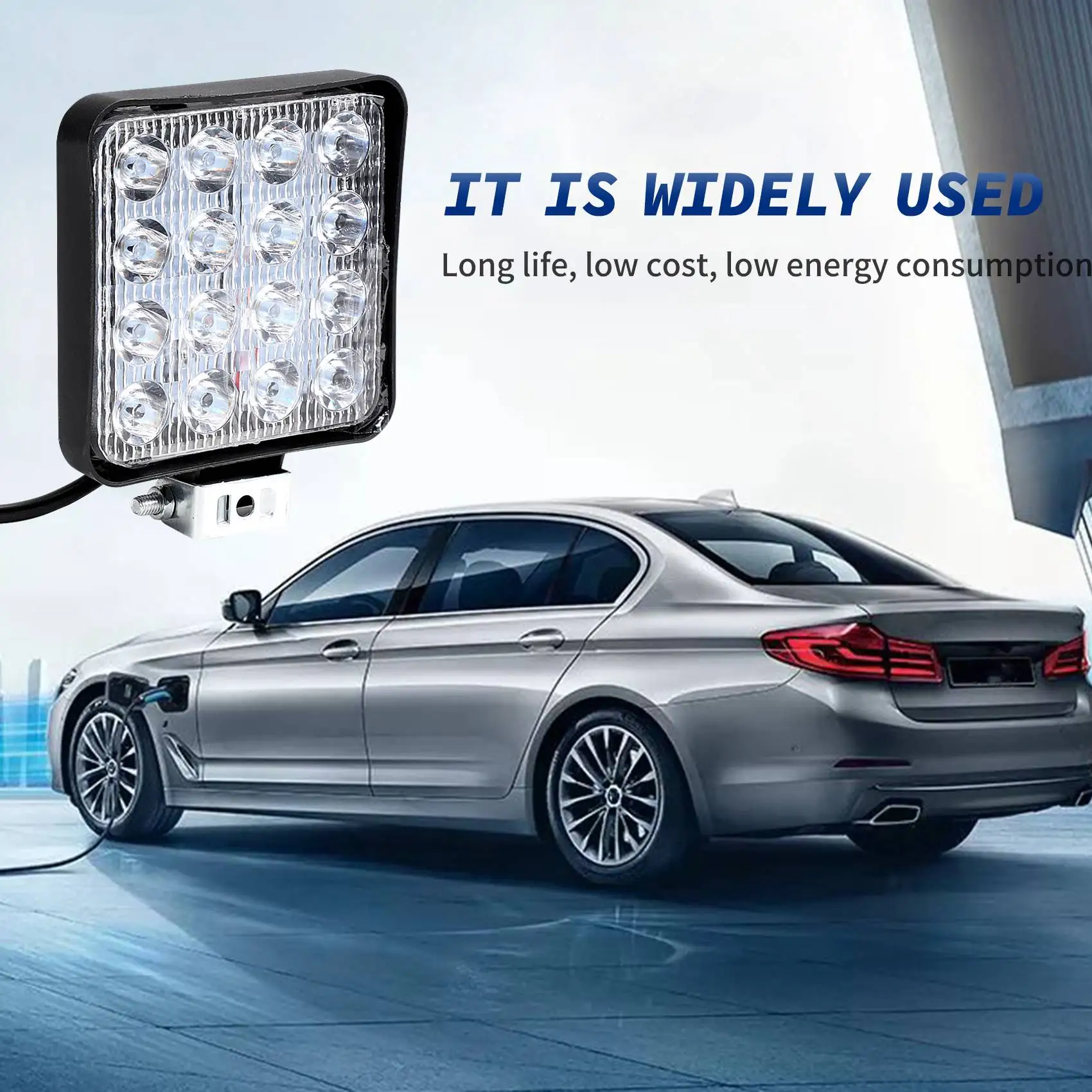 

2 Pcs 48W 6000K LED Spot Square Work Lights Lamp Tractor SUV Truck 4WD 12V 24V