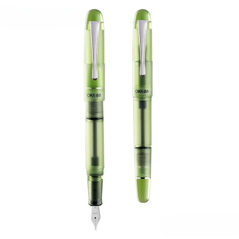

Taiwan OPUS 88 Picnic Series Fountain Pen with Ink Refill Colorful Transparent Ink Pen F 0.5MM 1.4MM Business Office Supplies