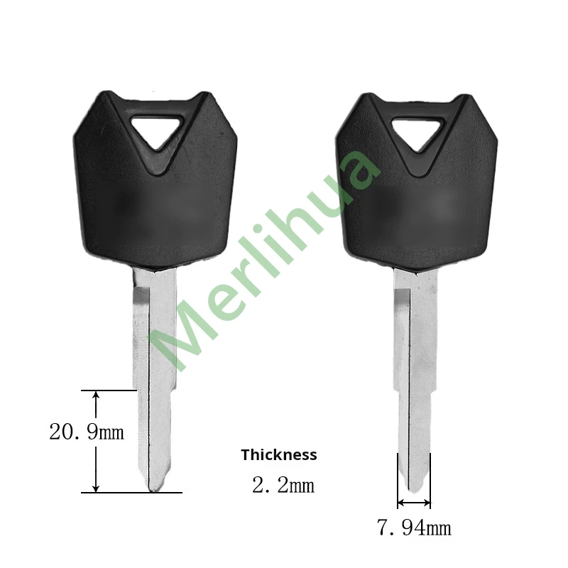 Kawasaki motorcycle key, suitable for: Kawasaki KLR650 KLX650 KLE400 KLE500 636 ZRX1200 motorcycle key embryo(Can install chips)