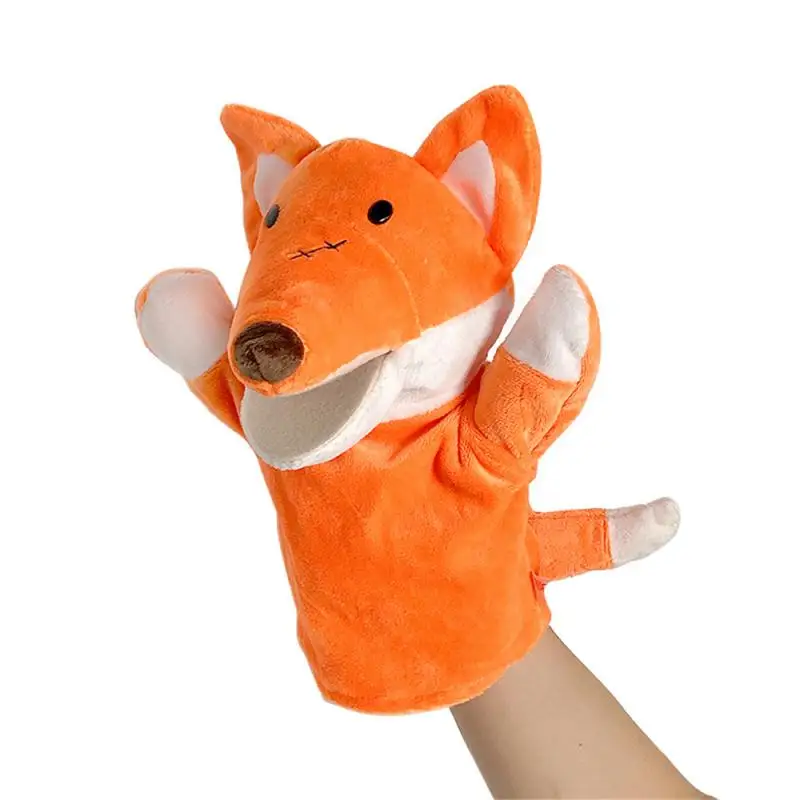 Animal Hand Finger Puppet Plushed Doll Educational Toys Fox Bear Simulator Soft Stuffed Toys Anime Doll Game For Girl