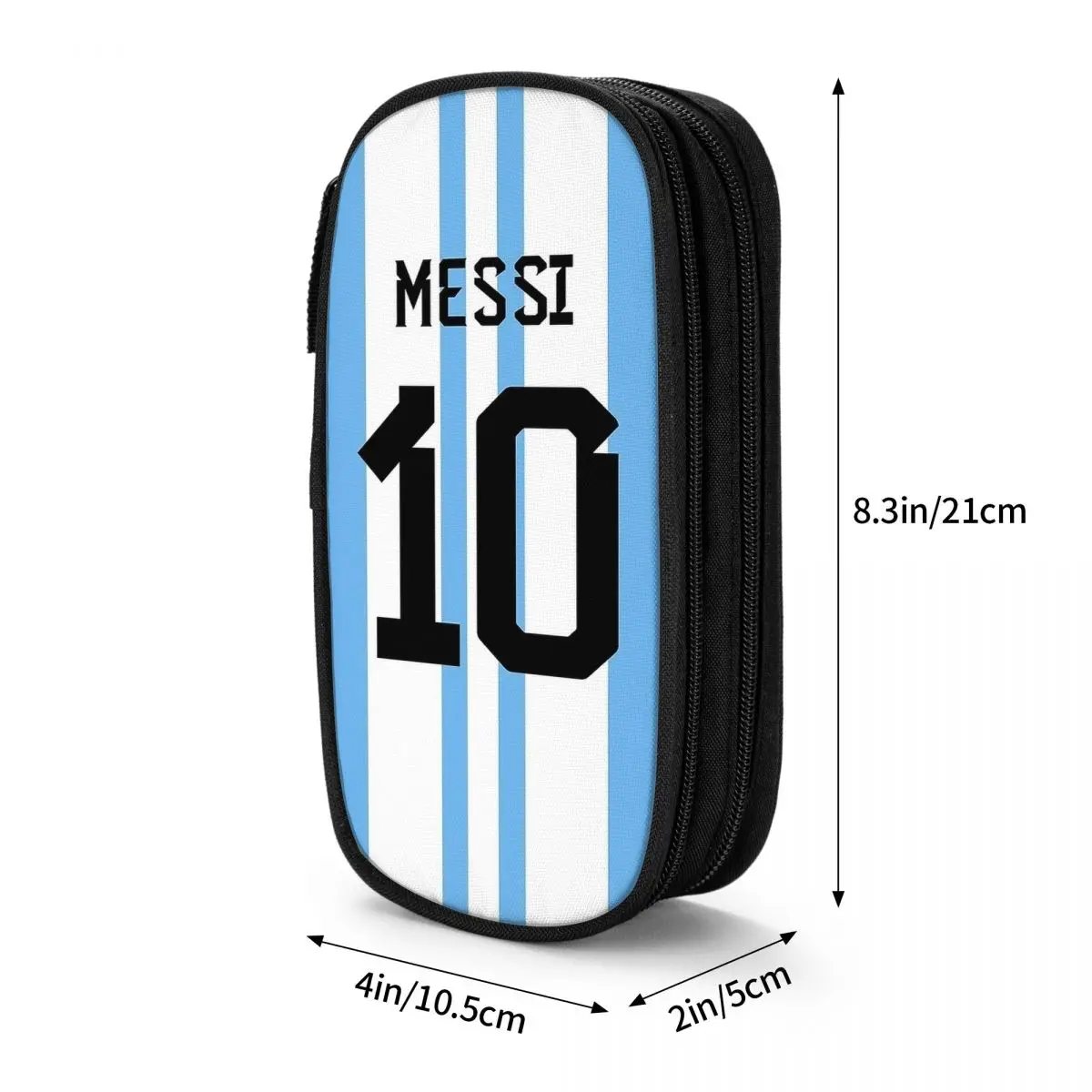 Large Pen Box Messi 10 Soccer Football School Accessories Lionel Football Argentina Double Layer Pen Case Bag Suprise Gift