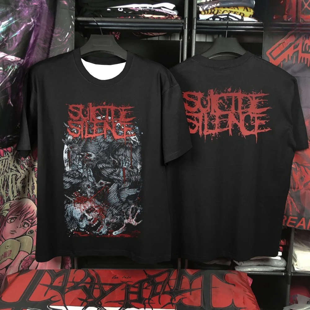 

Suicide Silence Metal Band 2025 T-Shirt Mens Summer Fashion Street Trend, Short Sleeve Comfortable Loose Campus Weekend Clothing