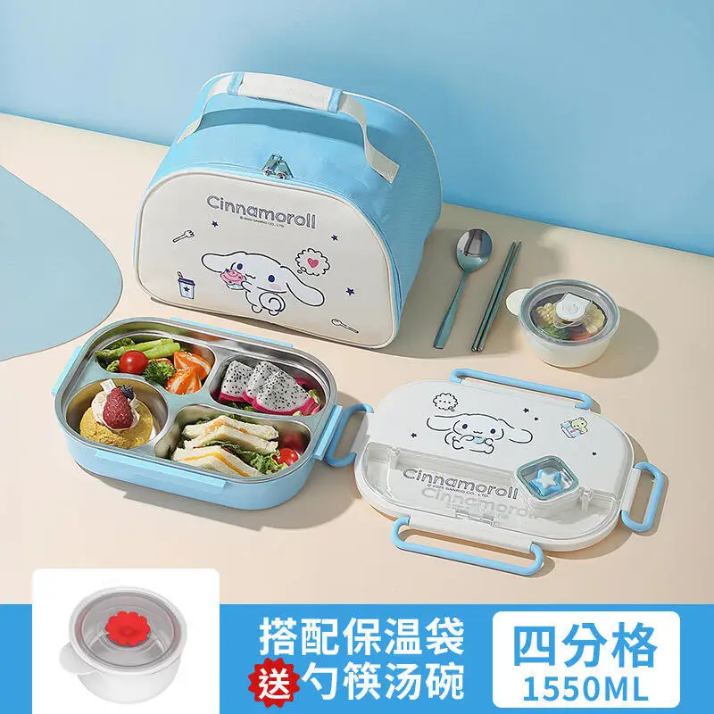 سانريو سينامورول هالو كيتي ماي ميلودي حاوية تخزين المواد الغذائية صندوق الغداء ضرب المنتج الجديد الكرتون سعة كبيرة لطيف