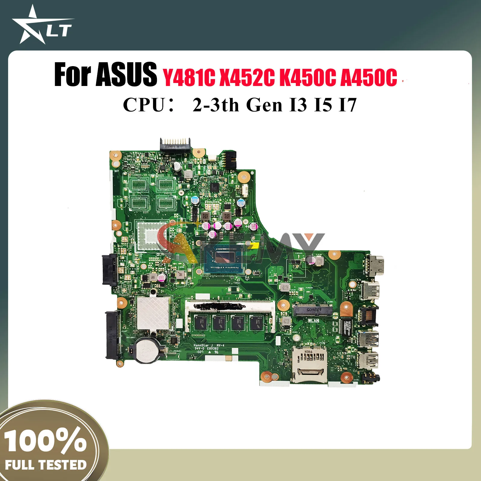 

X450CA Laptop Motherboard For ASUS VivoBook X450CL X452C A450C K450C X450CP X450CC X450C Y481C Mainboard With I3 I5 I7 CPU stk
