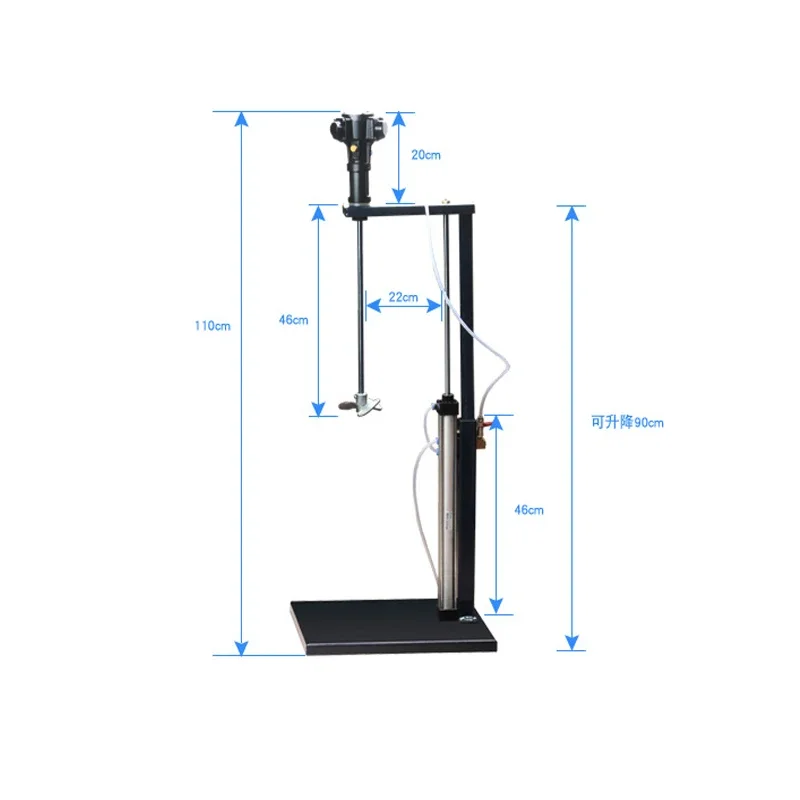 5 Gallon High Speed Pneumatic Mixer Industrial Auto Lifting Mixer Paint Ink Glue Paint Stepless Speed Regulation Mixing Machine