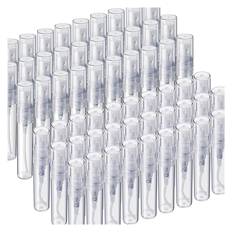 

60PCS Mini Sprays Bottle, 3Ml 5Ml Mini Clear Plastic Sprays Bottle Empty Small Empty Sample Containers Bottle