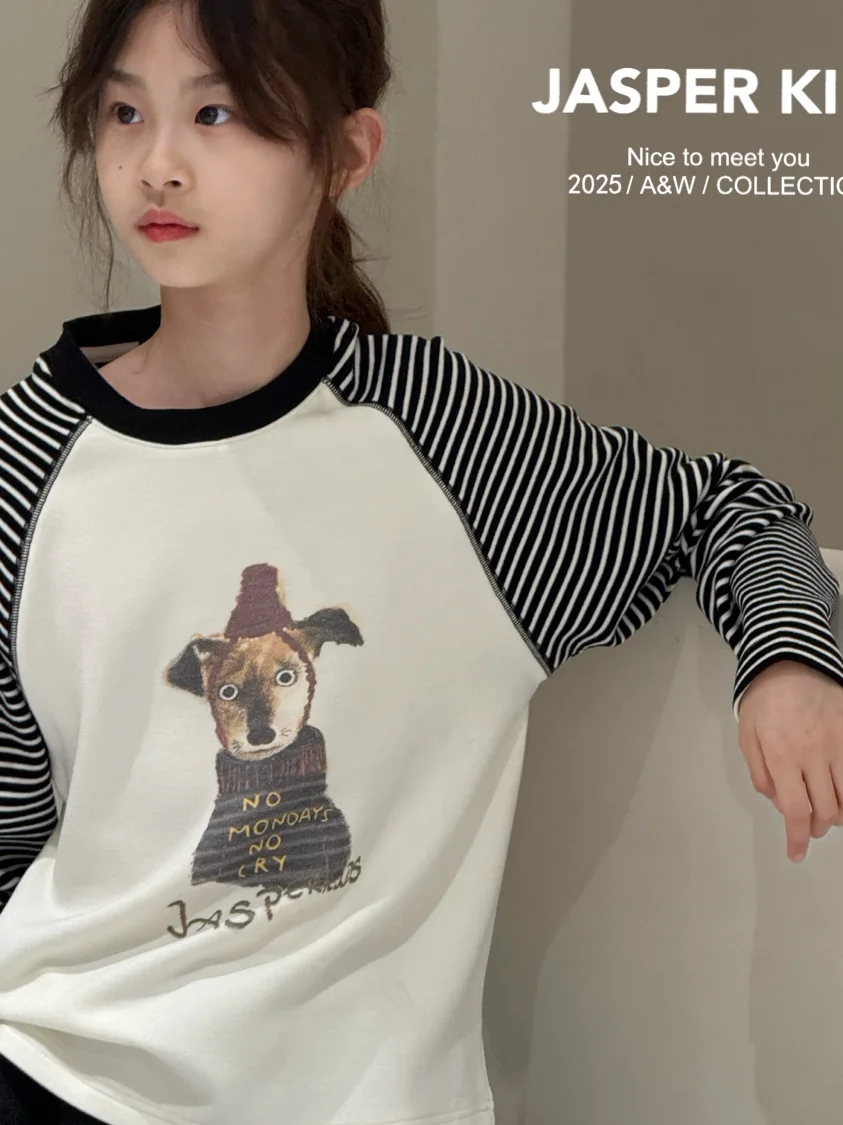 borabora-kids'-t-irt-jasper-girls'-fce-lined-base-layer-color-blo-top-cotton-long-sve-autumn-winter-casual-wear