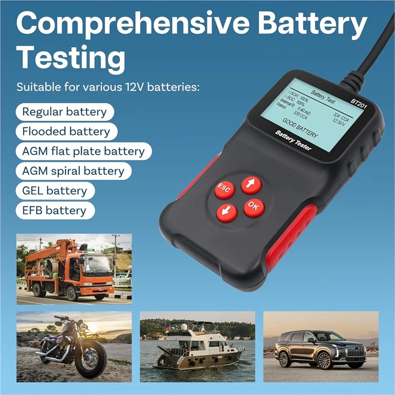 

Car Battery Tester 12V Digital Automative Batteries & Alternator Diagnostic Tool Load Tester For Car, Truck, Motorcycle
