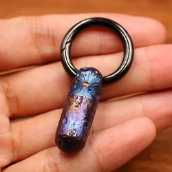 Handmade Limited Edition Pure Titanium Portable Small Pill Box Sealed Waterproof Keyring Mini Carry-on First Aid Pill Bottle Gif