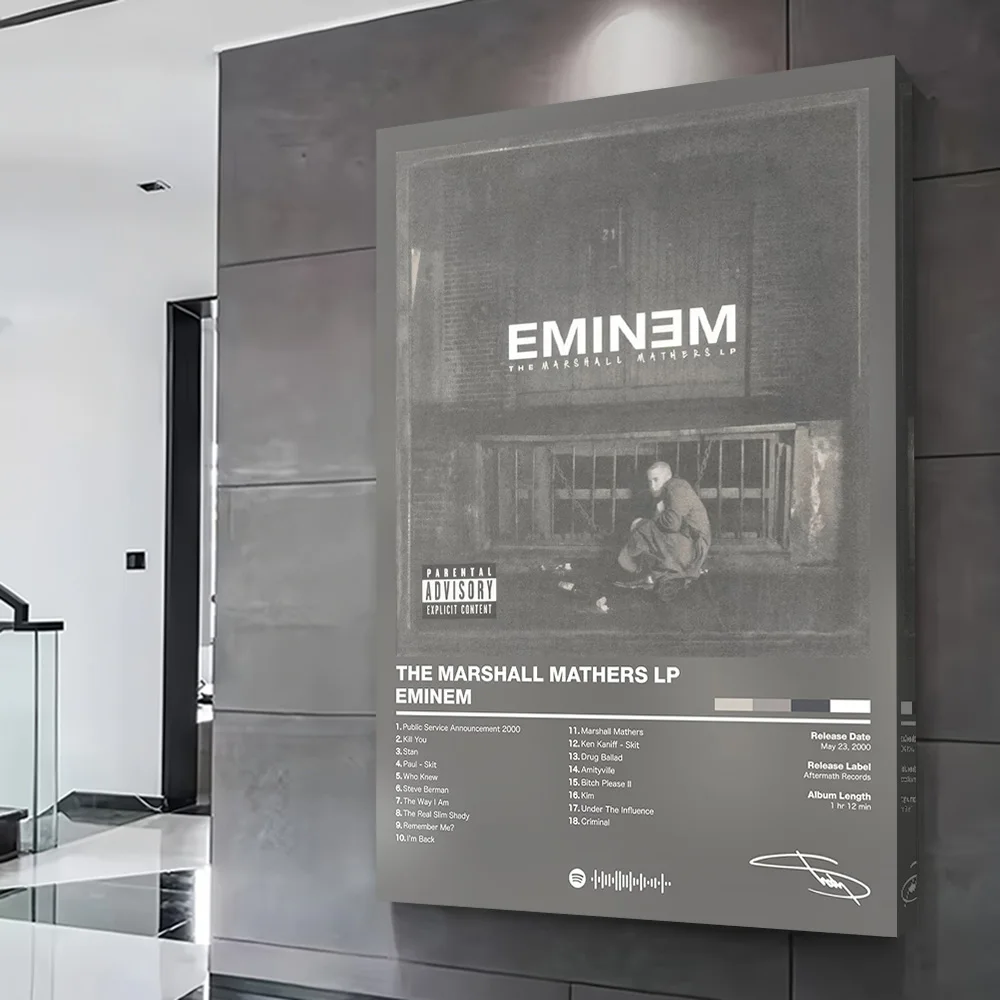 Eminem - The Marshall Mathers LP Poster Customizable Printed Canvas Painting Wall Art Gift for Room Decorations Gamer Decoration