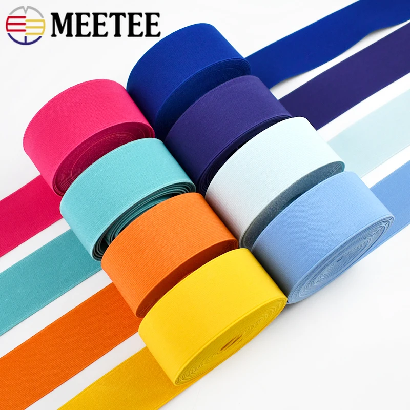 2/5/10Meters Elastic Bands 50mm Wide Colorful Rubber Band Webbing for Sewing Bags Clothes Waistband Belt Replace Material DIY