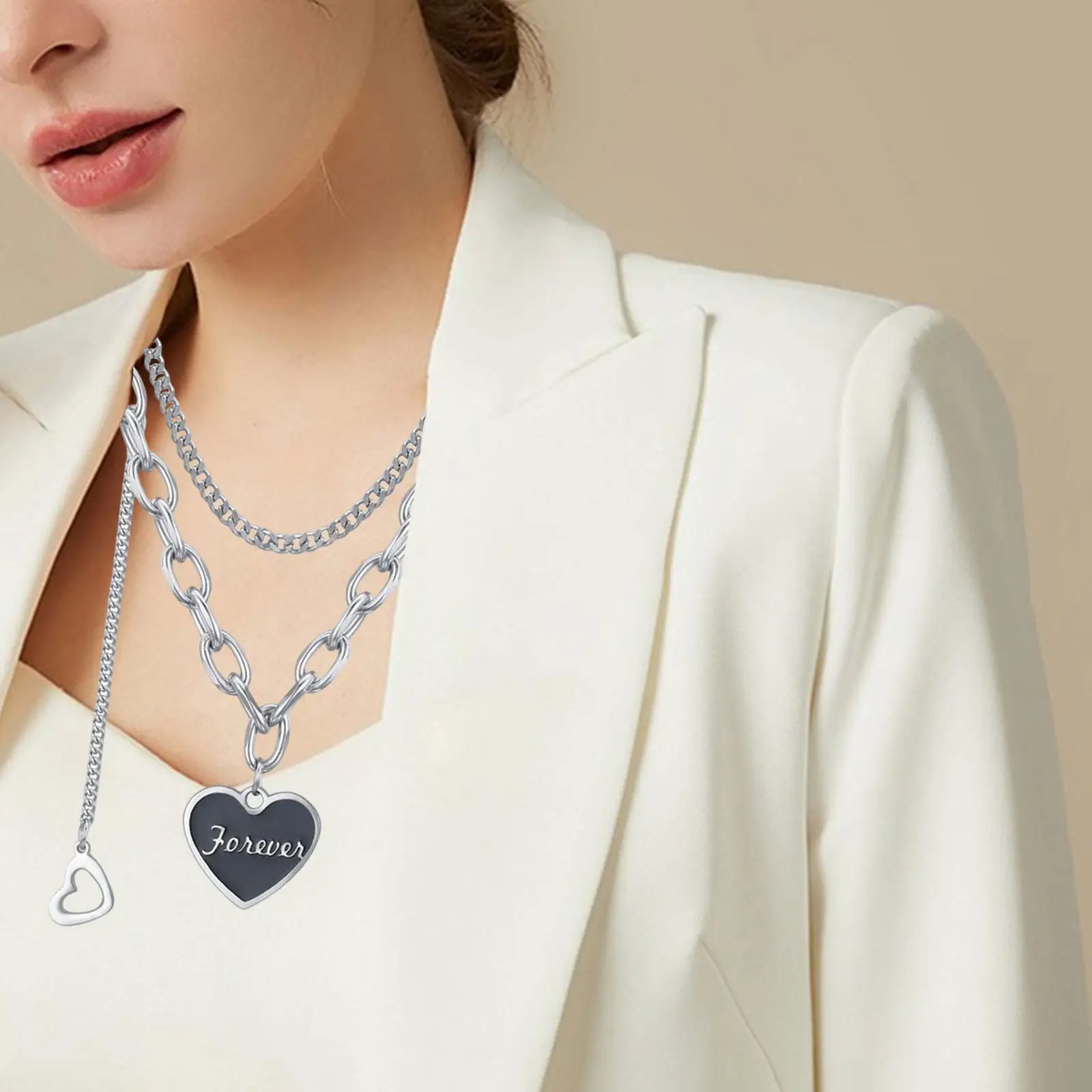 

Couple Necklace Boho Layered Necklace for Men Women Friendship Wife Husband