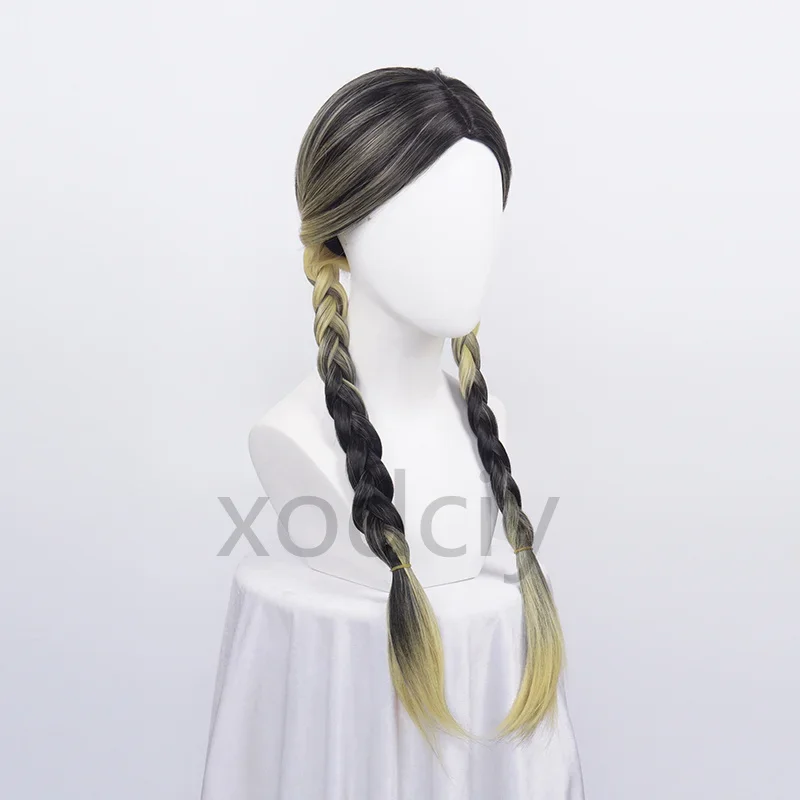 Peruka do cosplayu Anime Haitani Ran Haitani Rindo Tenjiku Rokuhara Tandai, podwójny długi warkocz, peruka + czepek pod perukę