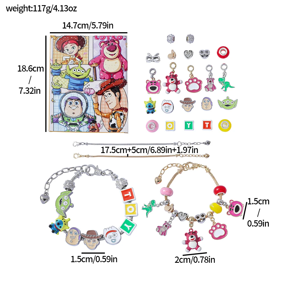 กล่องสุ่มของเล่นดิสนีย์ ทอย สตอรี่ 3 ปฏิทินนักษัตร ชุดฟิกเกอร์การ์ตูนแฟชั่น ของตกแต่งจี้ DIY สำหรับของสะสมและของขวัญ