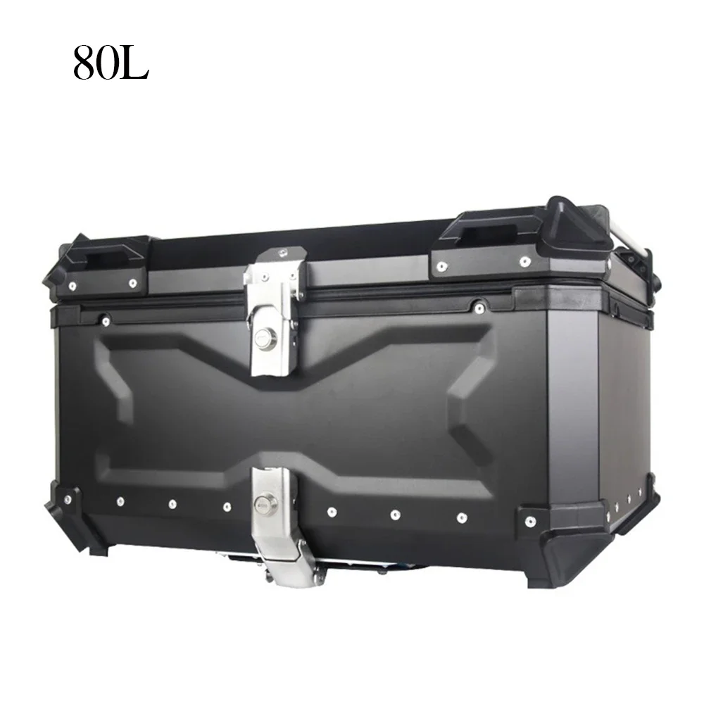 80L Universal Motorcycle Aluminum Alloy Rear Trunk Luggage Case Quick Release Electric Motorbike Waterproof Tail Box Storage Box