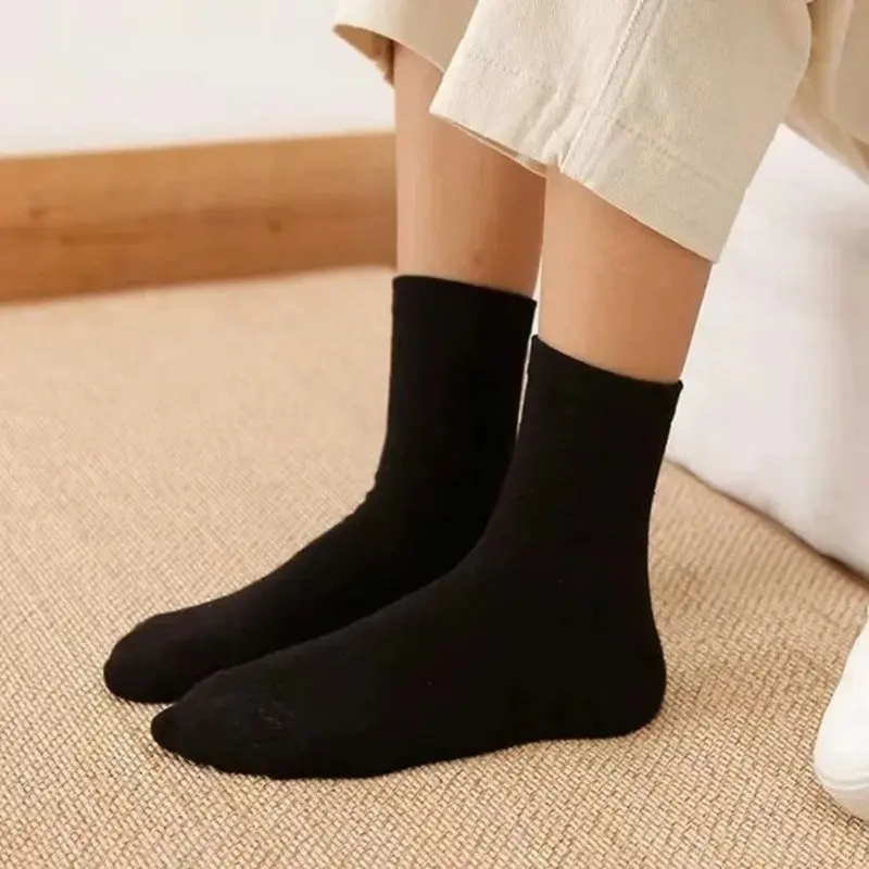 5/10 Pairs Long Socks Spring and Summer Flat Socks Black and White Gray Socks 2024 New Breathable Men's and Women's Hot Socks