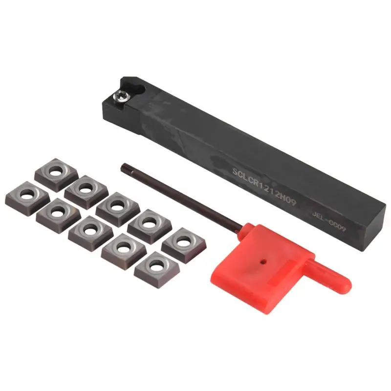 

Держатель для токарного инструмента SCLCR1212H09 с 10 твердосплавными пластинами CCMT09T304-PM, 100 мм, A68E