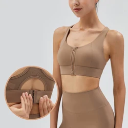 High Impact Sports Bra Top Wear, Adjustable Front Zipper, Sports Underwear, Shockproof Running Vest, Yoga Bra, Fitness Gym Bra