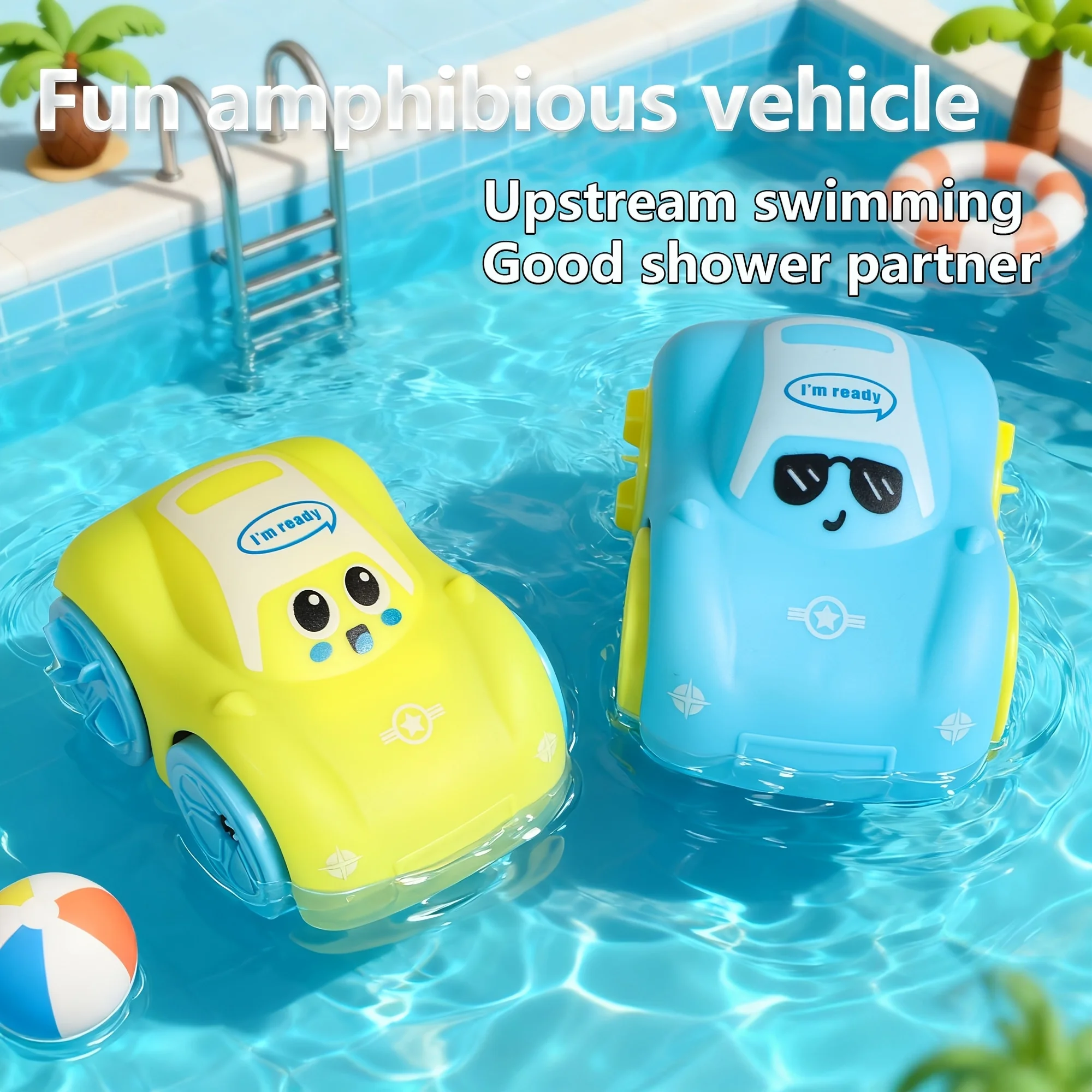 Summer Baby Bath Toy Car,Toddler Chain-Driven Land & Water Toy Car For Kids Toys Boys,Water Boy,Water Games,Outdoor Toys For Kid