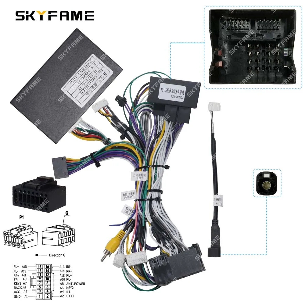 SKYFAME 16Pin Car Wire Harness Adapter Canbus Box Decoder Android Radio Power Cable For Benz E Class W212 E200 E260 E300 S212