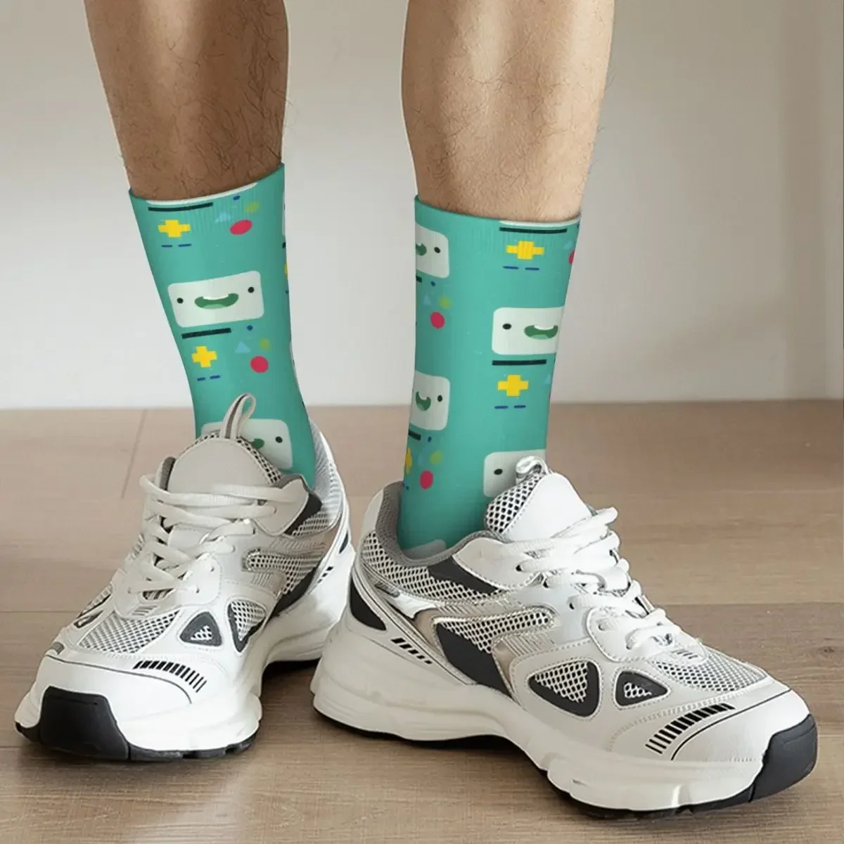 Adventure Time Anime BMO Socks Harajuku Super Soft Stockings All Season Long Socks Accessories for Unisex Birthday Present