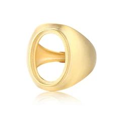 Ring Blank for 10x14mm/12x16mm/13x18mm/15X20mm Oval Cabochons Gold Plated 925 Silver Adjustable Band Ring Component