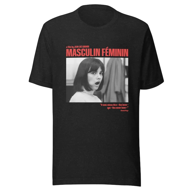 Masculin Feminin Tshirt, Jean Luc Godard, Aesthetic tee, film cult shirt, Movie cult, Nouvelle vague, cinema t-shirt, unisex