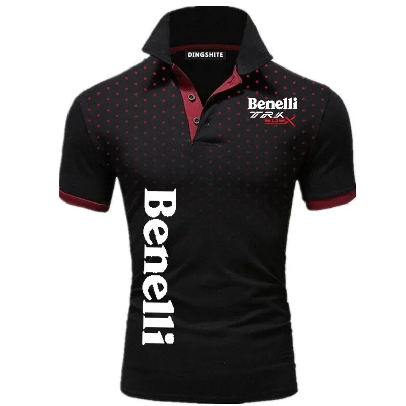 3D Gradient Polo T Shirt For Men Fashion Benelli TRK 502X Printed Lapel Shirts Outdoor Sportswear Summer Loose Short Sleeve Tops