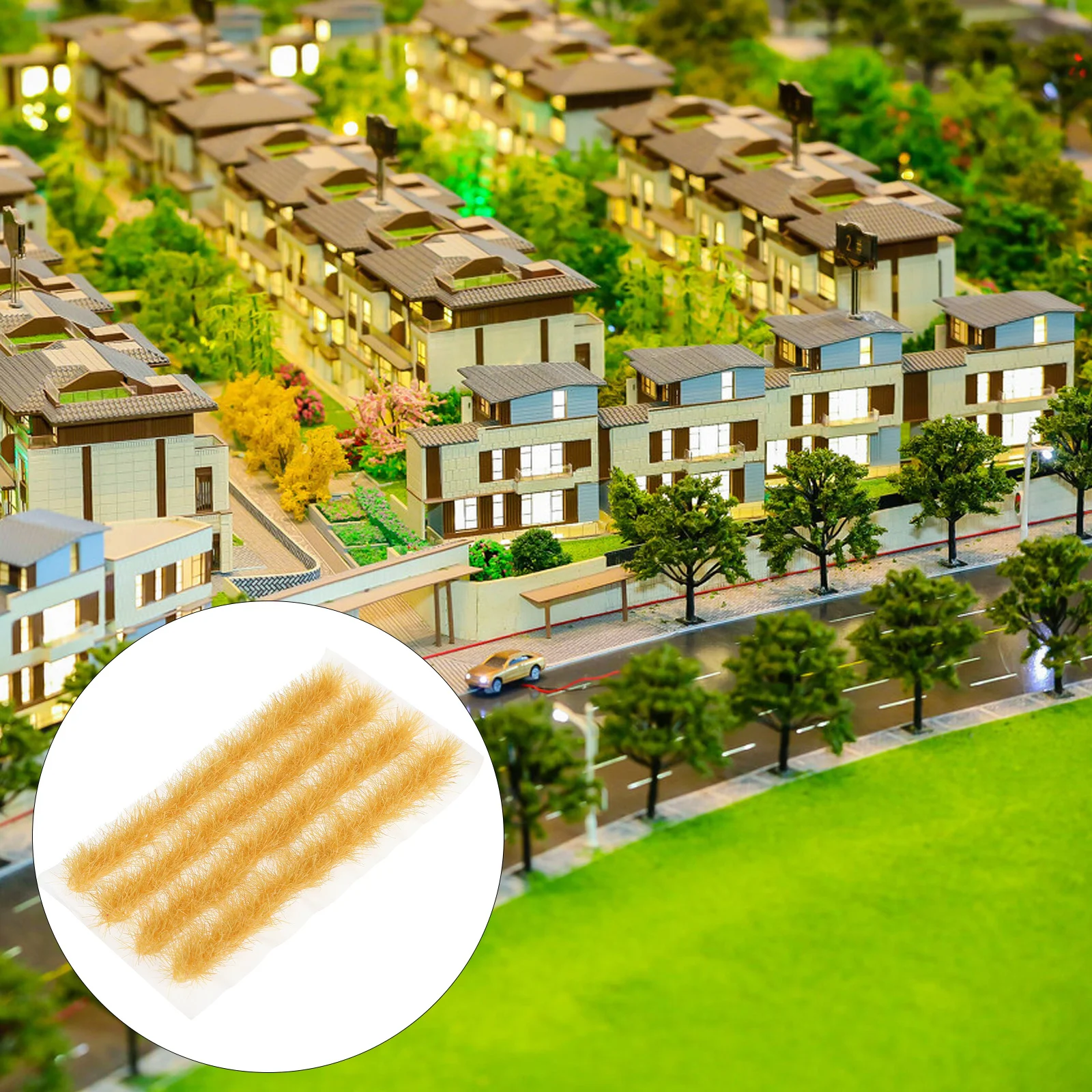 

1 Box Simulation Artificial Grass Strip Eco Friendly for Mini Scene Decor DIY Micro Landscape Miniature Lawn