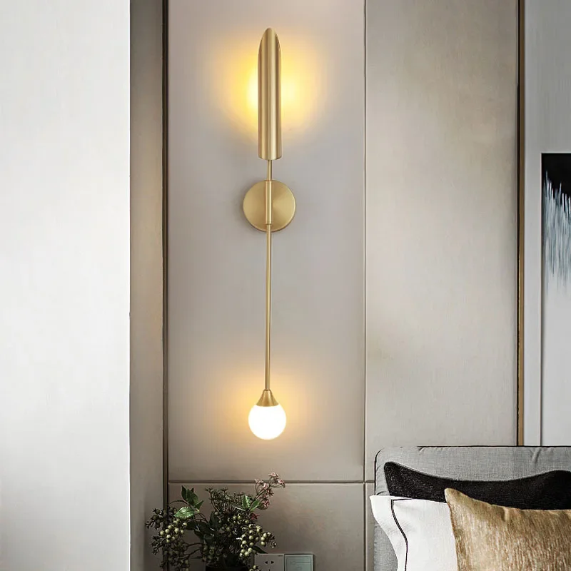 

Modern wall lamp golden hotel G9 for bedroom wall lights bedside lamp study light luxury aisle living room warm wall lighting