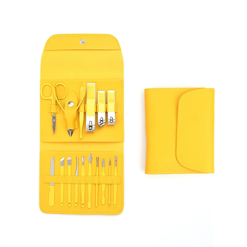 

Профессиональные кусачки для ногтей и кусачки для кутикулы, 16 шт., набор с дорожным футляром, маникюрный набор, наборы для педикюра, кусачки для ногтей