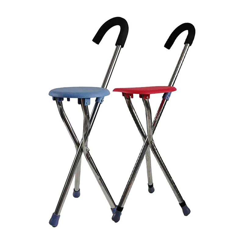 مقعد قصب المشي قابل للطي خفيف الوزن في الهواء الطلق كرسي قابل للطي للرجال المسنين المعاقين الجد الجدة #4