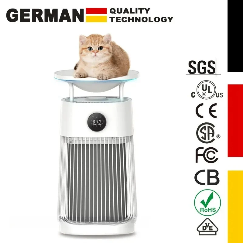 

Pet Air Purifier, 3-in-1 HEPA Filter for Hair Dander Odor Dust Cat Air Cleaner, Quiet 360°Air Intake for Large Room